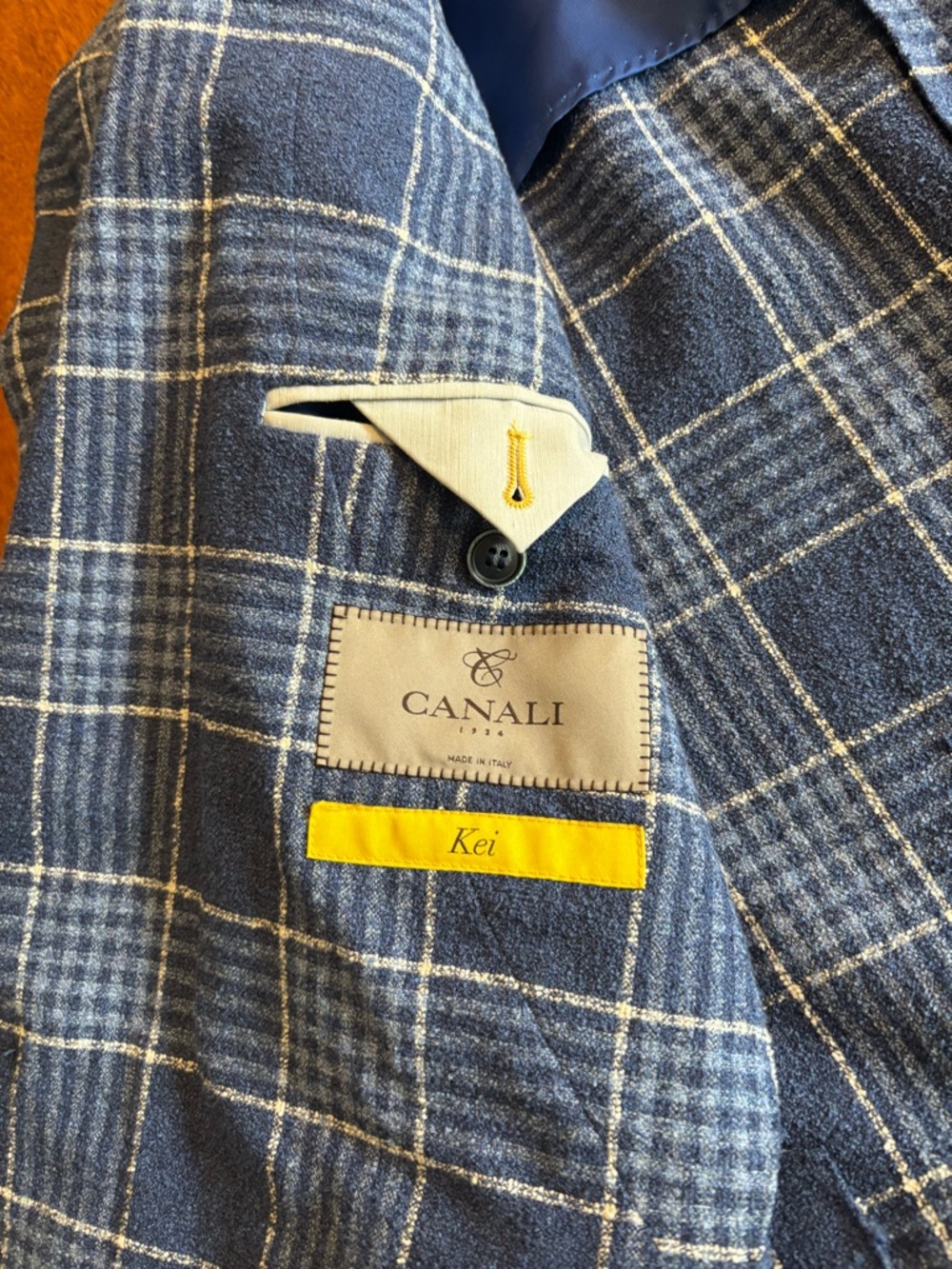 Canali Kei Double-Breasted Navy Plaid Sport Coat 40R - Picture 9 of 11